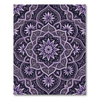Deep Purple Floral Mandala Composition Rug