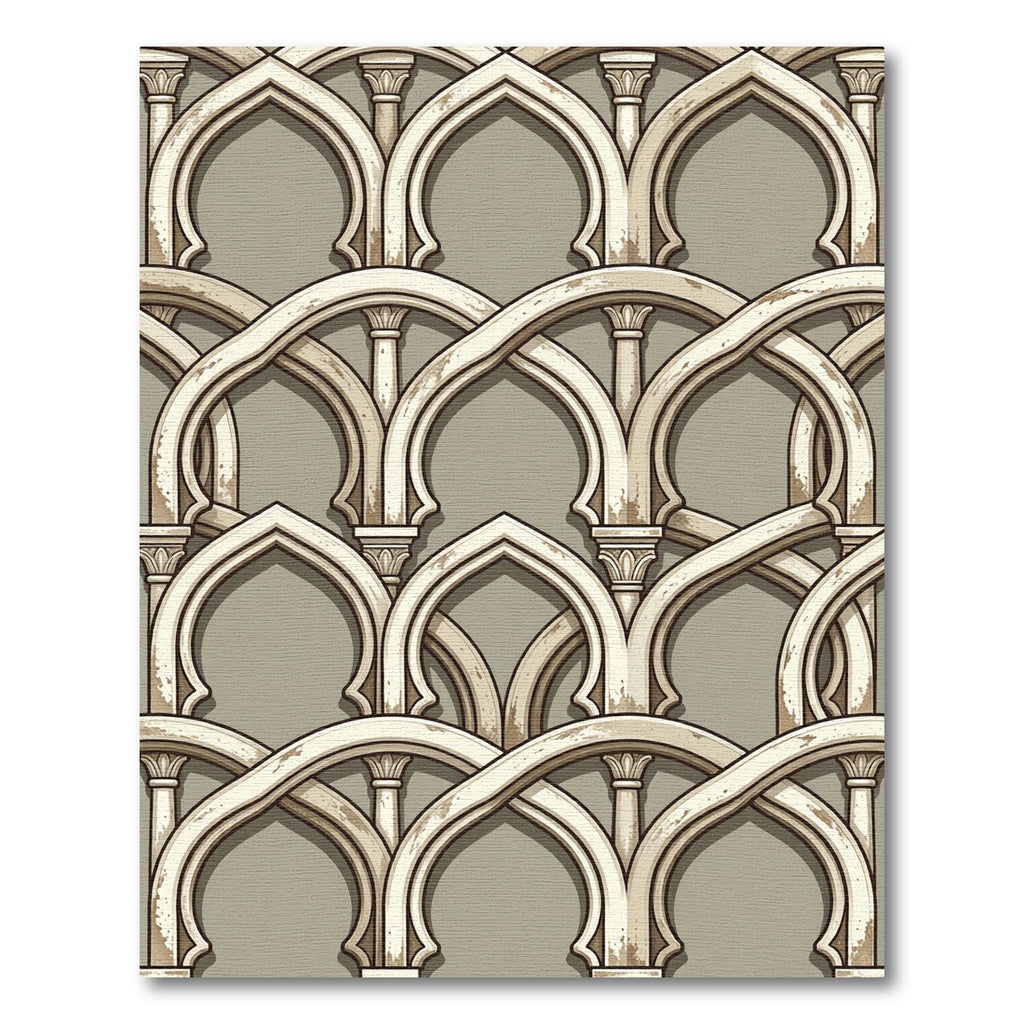 Stone Arches Intersecting Pattern Rug