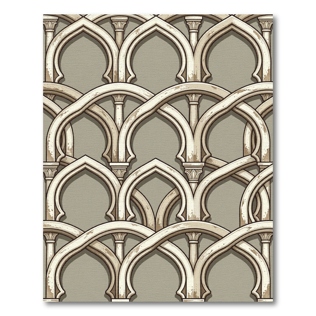 Stone Arches Intersecting Pattern Rug