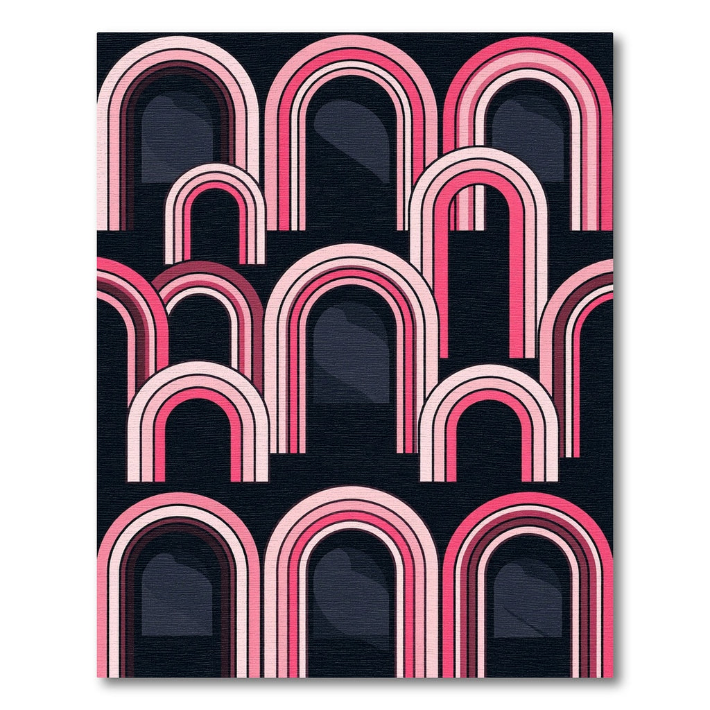 Pink And White Archway Layers Rug
