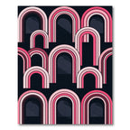 Pink And White Archway Layers Rug