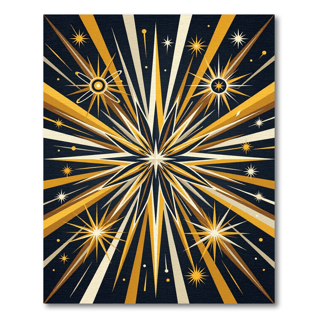 Golden Starburst Flare Explosion Rug
