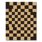 Abstract Beige and Charcoal Checkerboard Rug