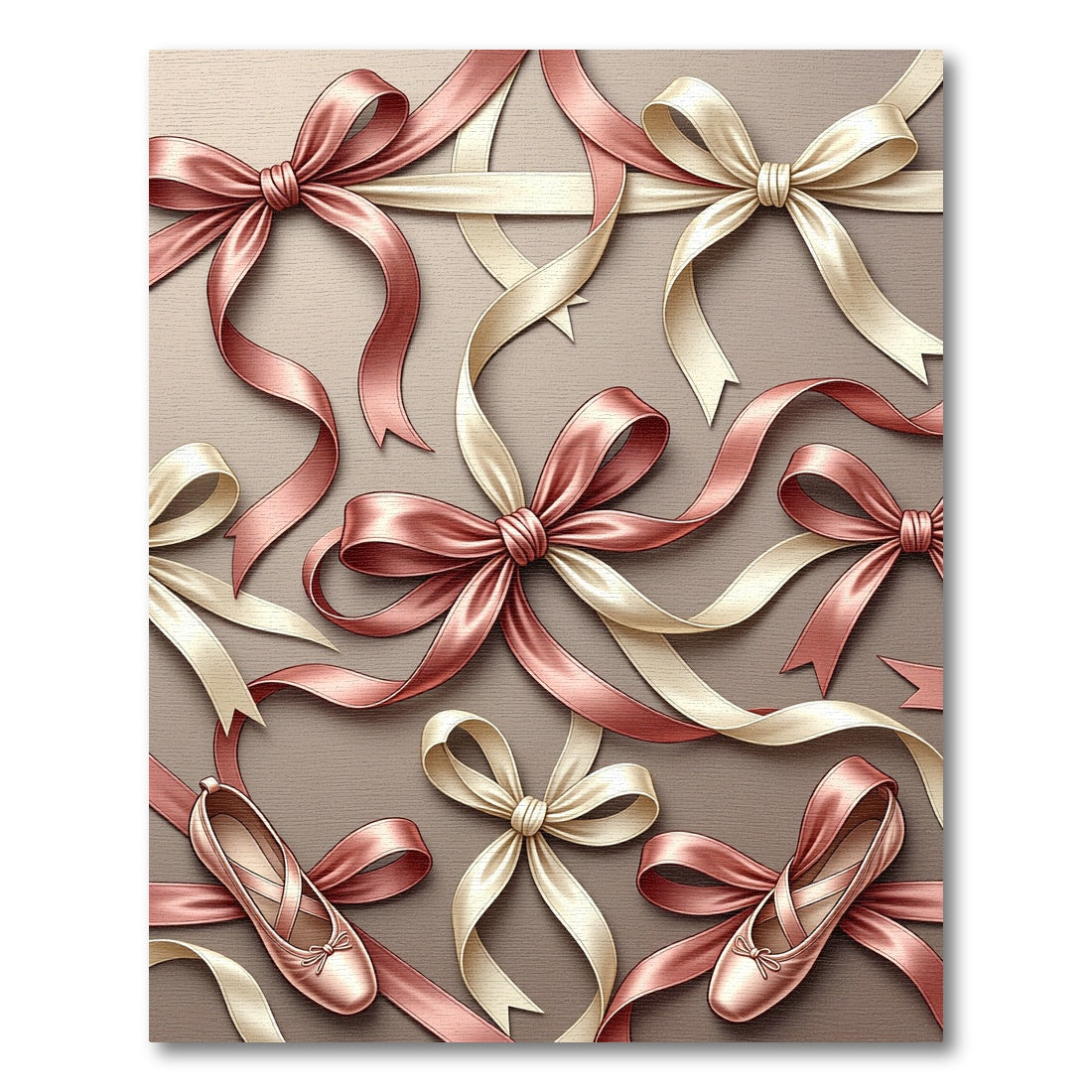 Elegant Ballet Ribbon and Slipper Art Rug