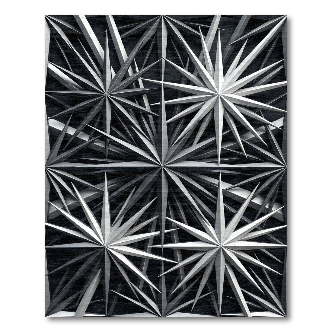 Monochromatic Geometric Star Burst Rug