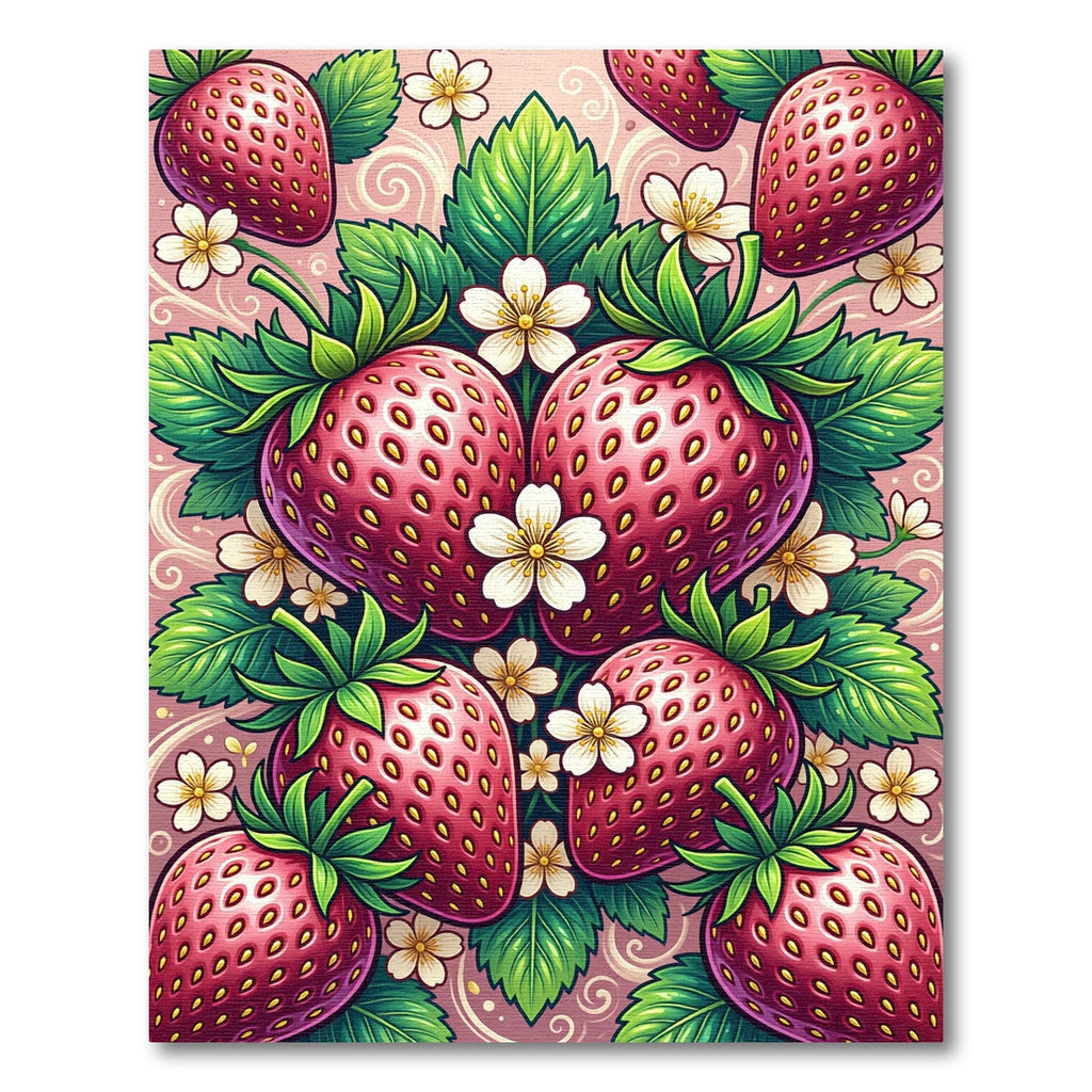 Vibrant Pink Strawberry Blossom Swirl Rug