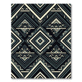 Bold Teal Geometric Diamond Zigzag Rug