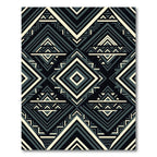 Bold Teal Geometric Diamond Zigzag Rug