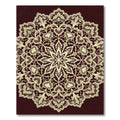 Cream Lace Floral Heart Medallion Rug