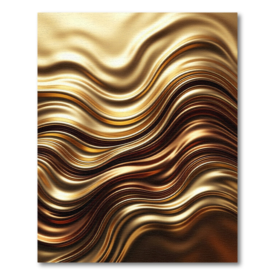 Liquid Gold Abstract Flowing Waves Rug