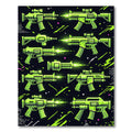Neon Pixelated Laser Tactical Graphic Rug
