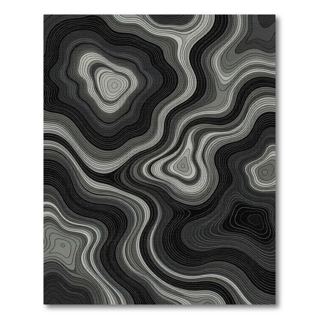 Monochromatic Topographic Contour Rug