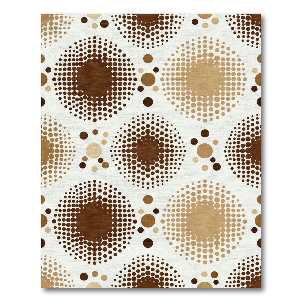 Brown and Beige Polka Dot Squares Rug