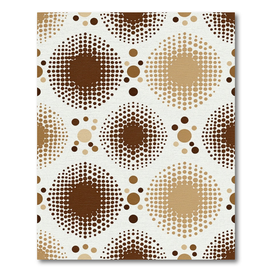 Brown and Beige Polka Dot Squares Rug