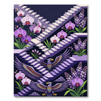 Purple Orchids and Eagles Stairs Rug