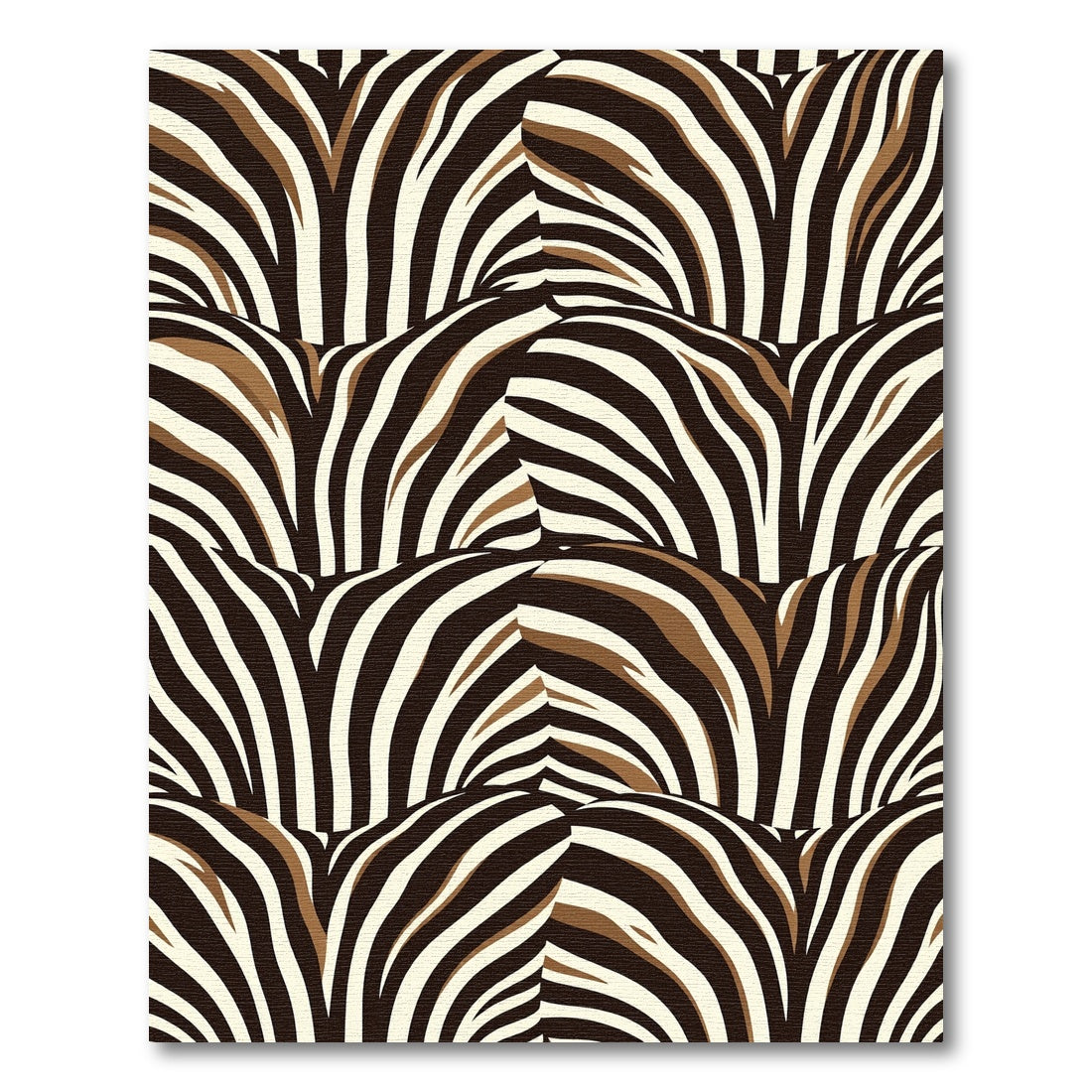 Modern Zebra Striped Earthy Tone Curve Rug