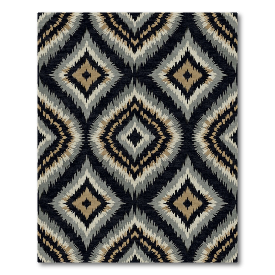 Golden Tan Diamond Zigzag Rug