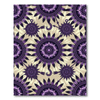 Purple Feathered Sunburst Tribal Medallion Rug