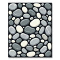 Smooth Stone Grey Pebble Arrangement Rug