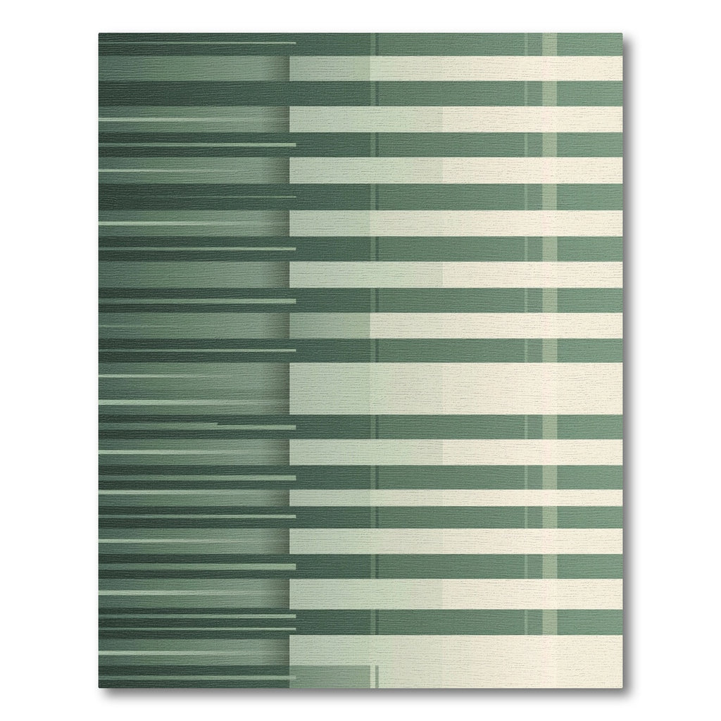 Modern Sage Green Linear Bar Rug