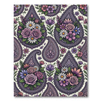 Elegant Lavender Floral Paisley Medallion Rug