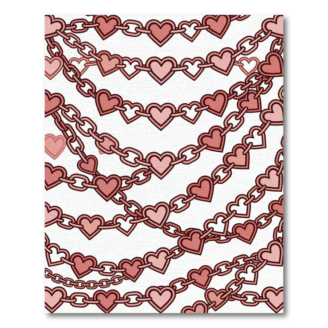 Pink Heart Chain Garlands Rug