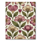Vintage Romantic Blush Floral Botanical Art Rug