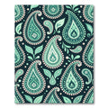 Elegant Teal Paisley Floral Scroll Area Rug