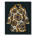 Bold Golden Rose Leopard Coat Rug