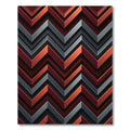 Bold Crimson Gray Chevron Rug