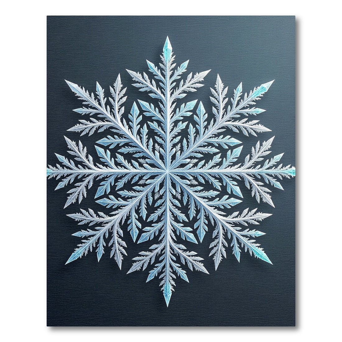 Elegant Ice Blue Crystal Snowflake Rug