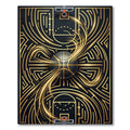 Golden Basketball Kinetic Energy Abstract Rug