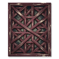 Dark Crimson Geometric Lattice Art Rug