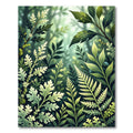 Lush Emerald Forest Botanical Foliage Rug