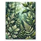 Lush Emerald Forest Botanical Foliage Rug