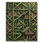 Geometric Forest Cabin Wood Trellis Rug
