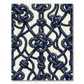 Intricate Navy Nautical Rope Knot Rug
