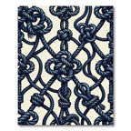 Intricate Navy Nautical Rope Knot Rug