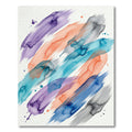 Watercolor Palette Abstract Blue Orange Brushstrokes Rug