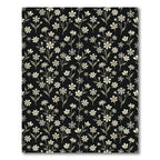 Delicate Black Floral Botanical Overlay Rug