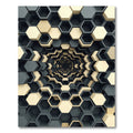Modern Cream and Charcoal Hexagon Tunnel Rug