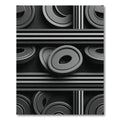 Modern Gray Stacked Geometric Circles Rug