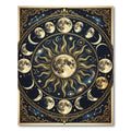 Celestial Gold Moon Phase Astronomy Art Rug
