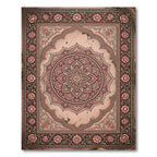 Vintage Rose Floral Medallion Rug