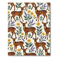Charming Fawn Woodland Floral Meadow Rug