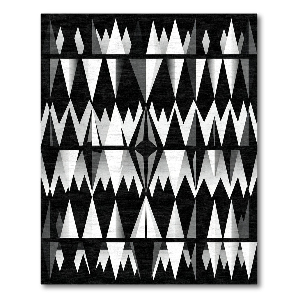 Bold Monochrome Geometric Spiked Abstract Rug