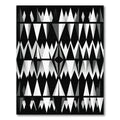 Bold Monochrome Geometric Spiked Abstract Rug