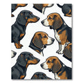 Charming Beagle and Dachshund Hound Illustration Rug