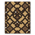Elegant Bronze Quatrefoil Interlocking Geometric Rug