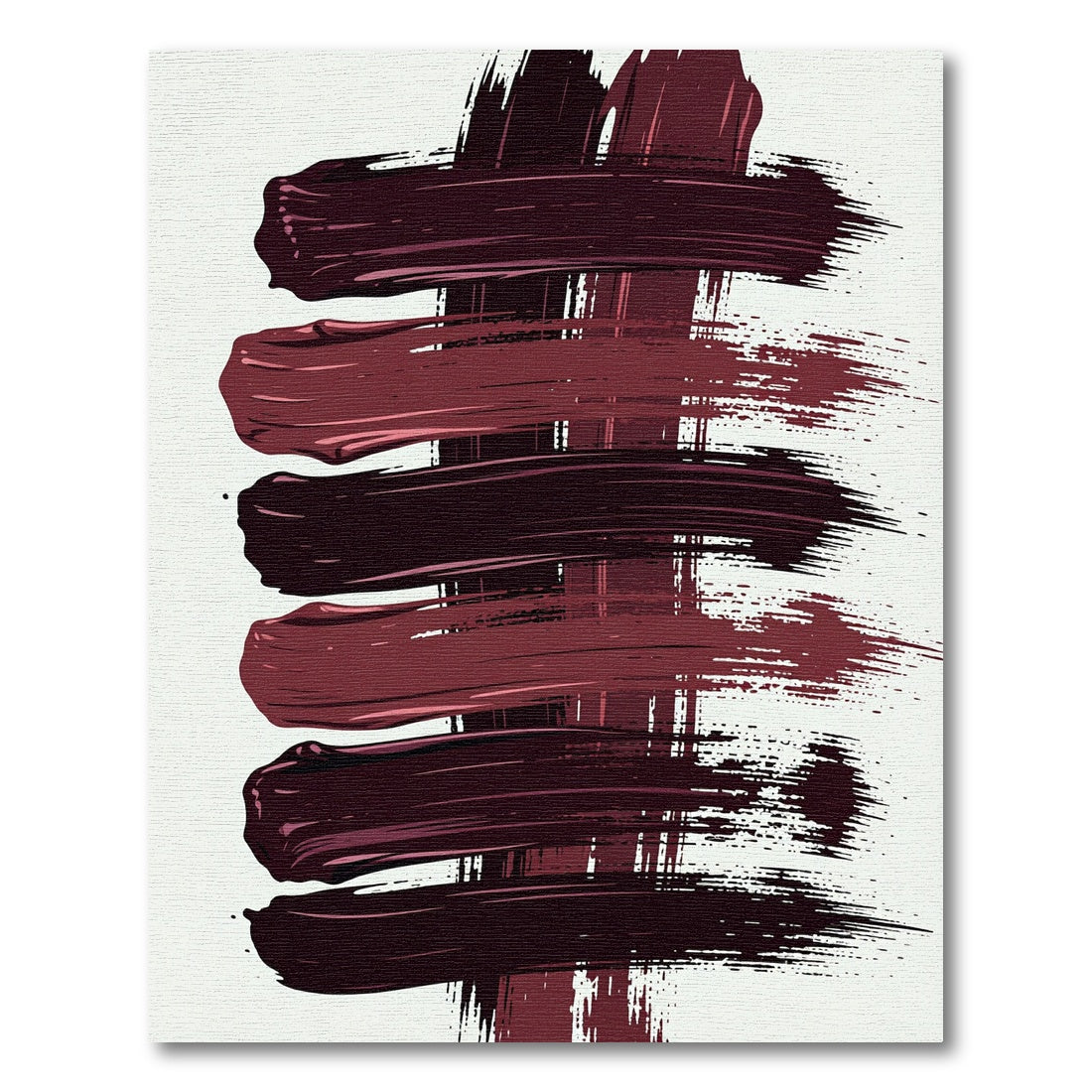 Deep Burgundy Abstract Horizontal Brushstrokes Rug